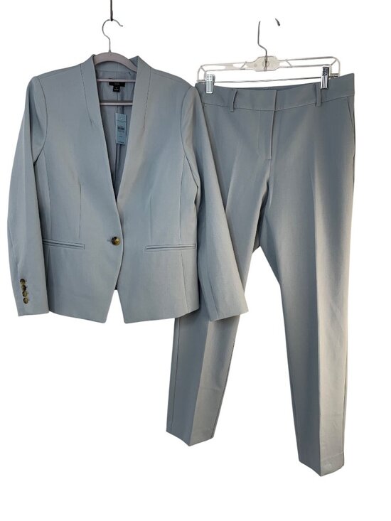 Ann Taylor Matching Blue Blazer & Ankle Pants Suit  8P Jacket 4 Pants Separates - Picture 2 of 15